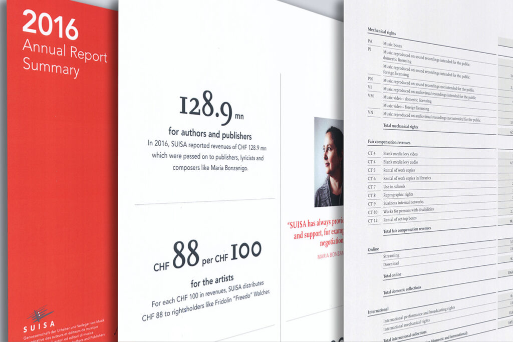 Commentary on SUISA’s annual results for 2016